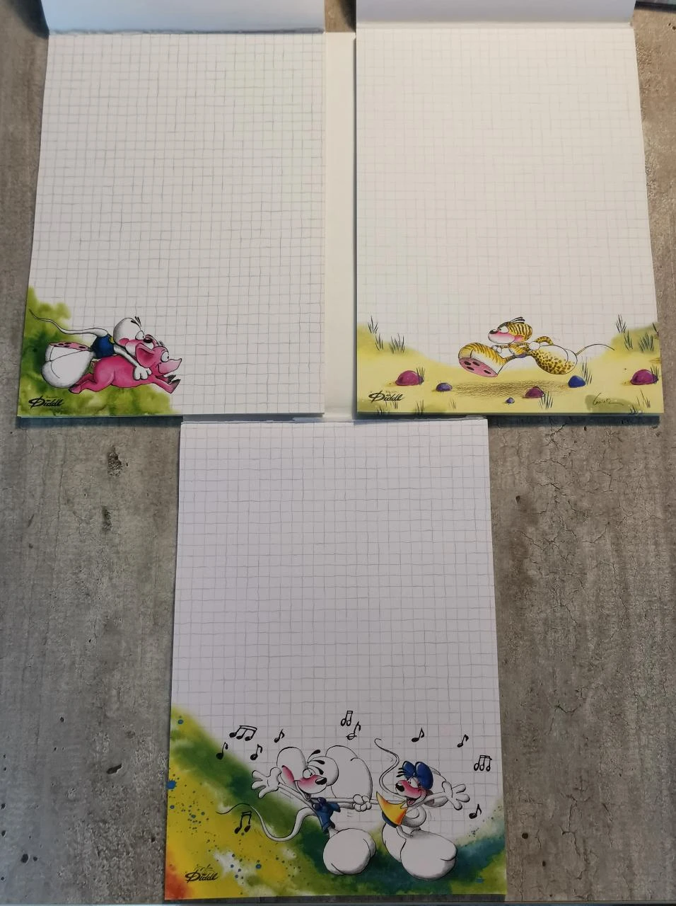 Lot 3 feuilles A5 Diddl vintage